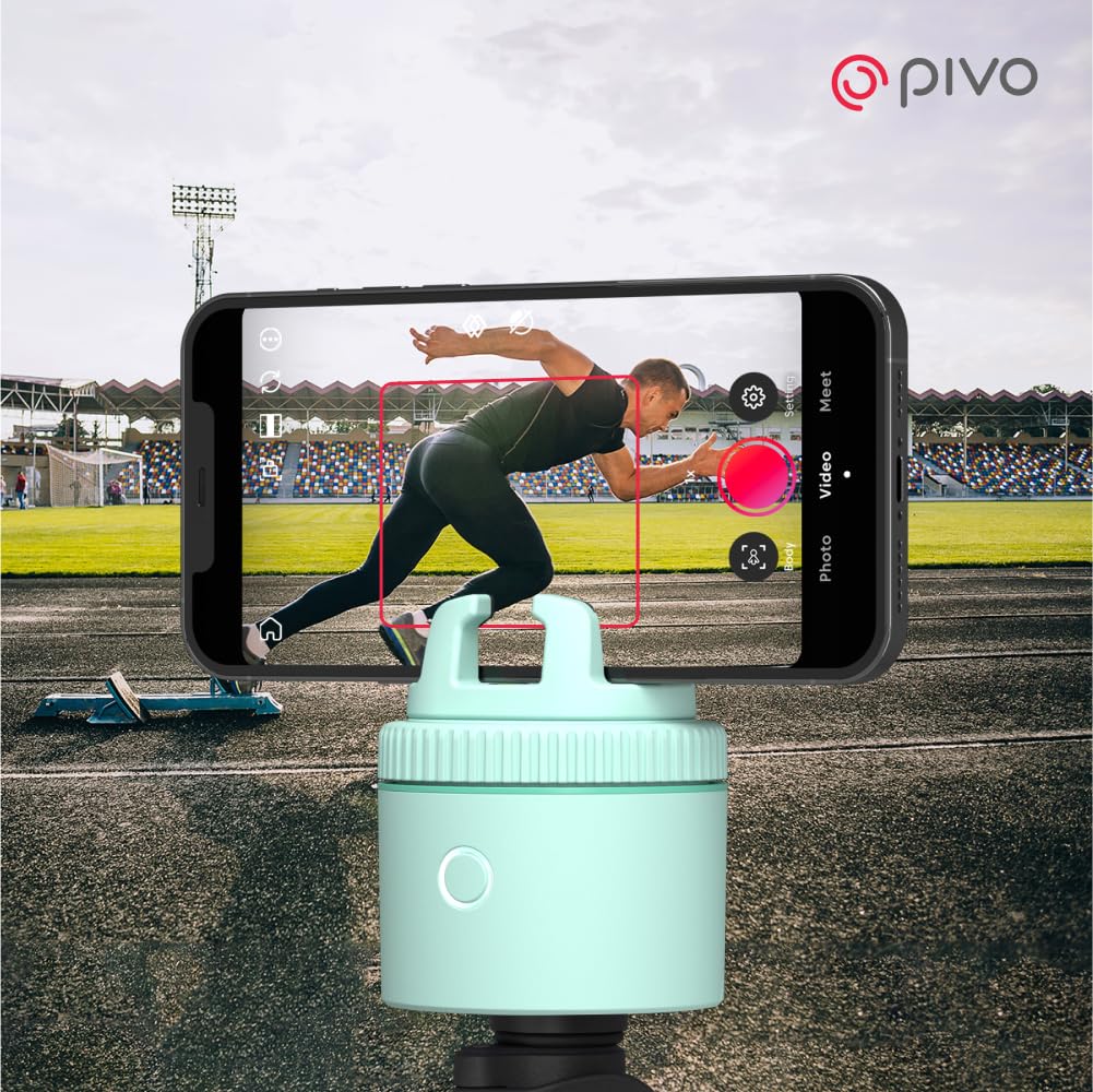 Pivo Pod Lite und Smartphone-Halterung mit automatischem Sensor zur Verfolgung von Bewegungen zum Erstellen von Inhalten Freisprechfunktion 360° Drehung Videoaufnahme Mobiler Ständer - Grün