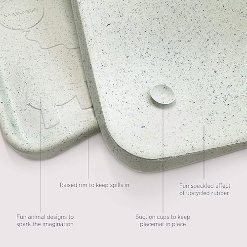 Miniatura 4 de HEVEA Mantel individual de goma natural para niños, alternativa a la silicona y el plástico con material reciclado, seguro para niños con divertidos