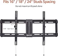 Vista 5 de Yaxa Basics Soporte de pared inclinable para TV con poste horizontal nivelación para televisores de 32 a 86 pulgadas, color negro