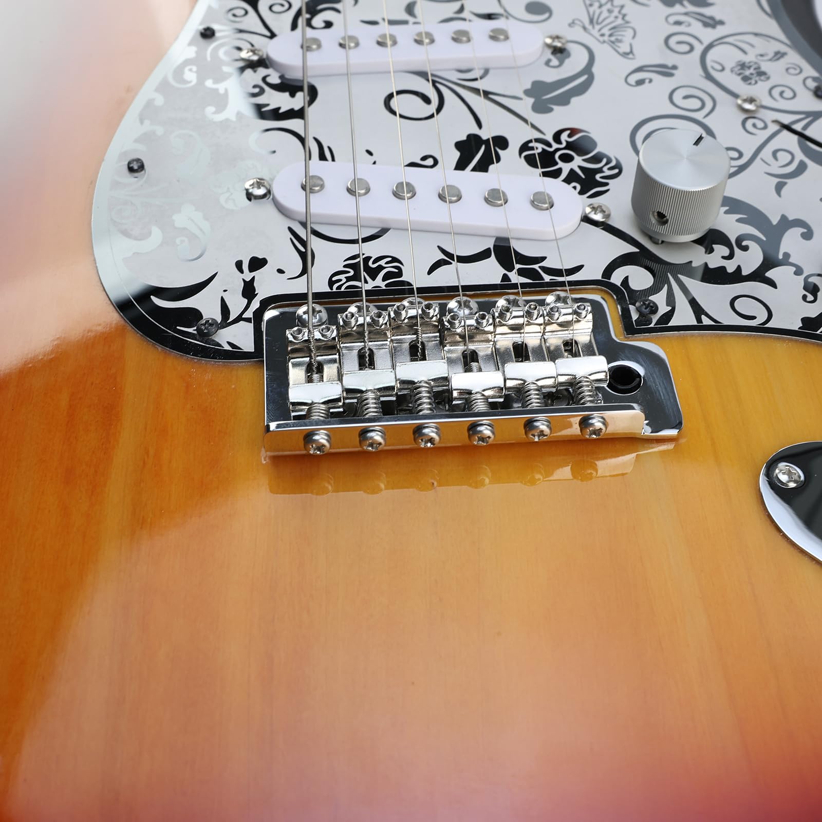 Puente de guitarra eléctrica de 10,5 mm, cromado, puente de trémolo de 6 puntos, acero inoxidable, placa de aleación de zinc, compatible con piezas de repuesto de guitarra eléctrica Stratocaster