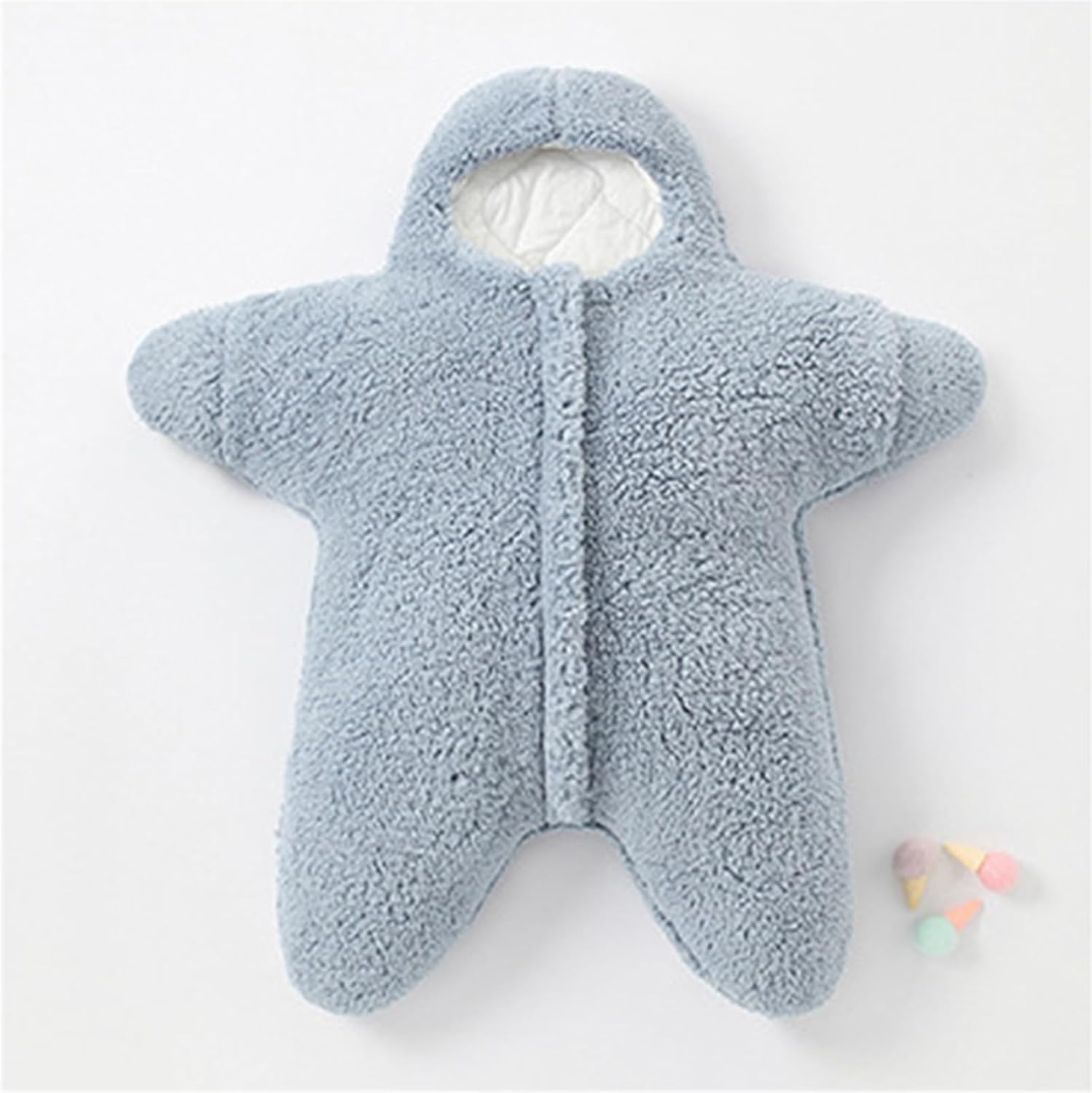 Baby Starfish Onesie, Thick Imitation Fleece Starfish Newborn Sleeping Bag, Infant Footie Jumpsuit Winter Warm Outfits - Image 3