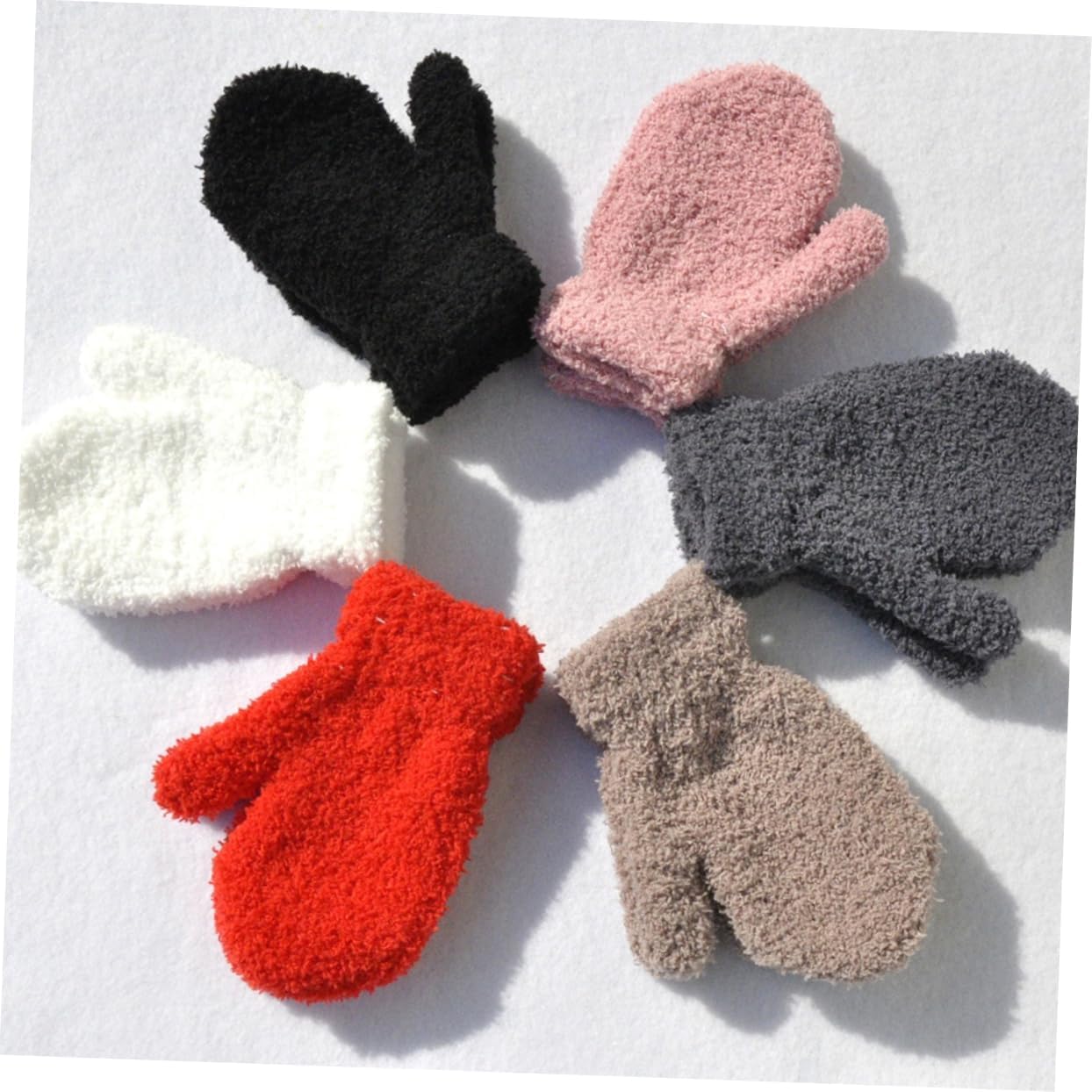 Veemoon 6pairs Boy Girl Mittens Full Coverage Hand Gloves for Boys and Girls Stylish Knit Design for Cold Days