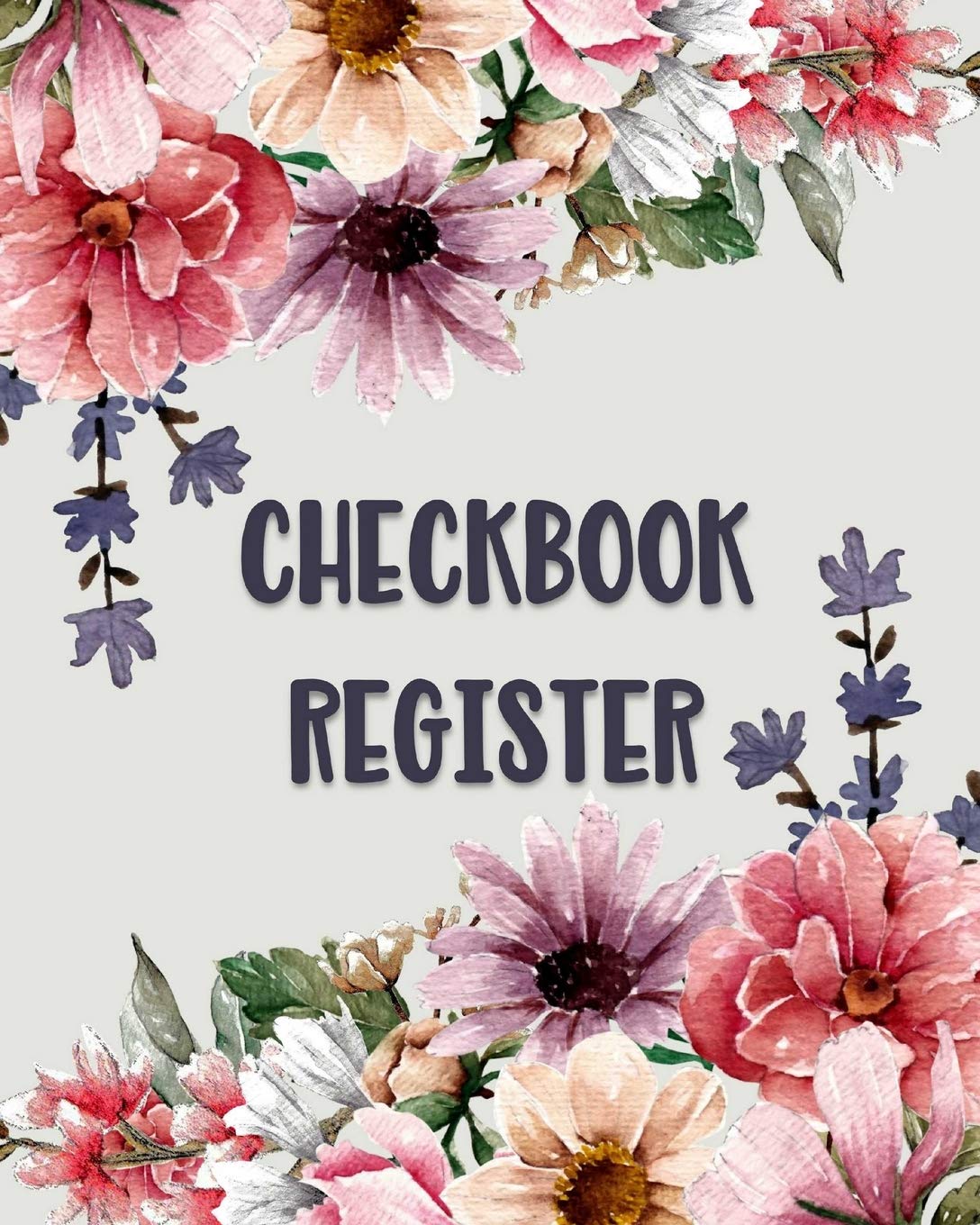 Checkbook Register Large Print Floral Check Book Register for