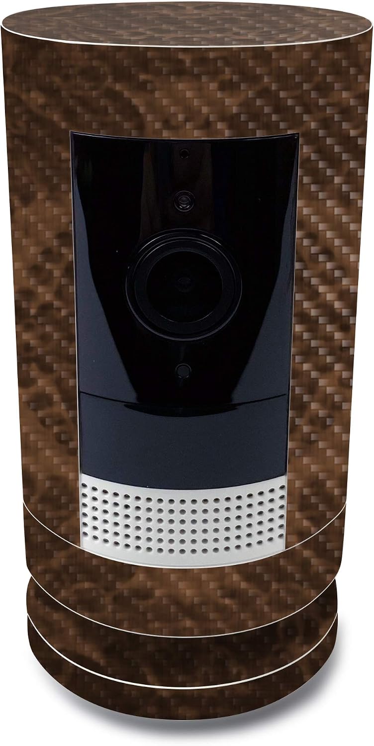 MIGHTY SKINS MightySkins Carbon Fiber Skin for Ring Stick Up Cam Battery - Brown Linen | Protective, Durable Textured Carbon Fiber Finish | Easy to Apply, Remove, and Change Styles | Made in The USA