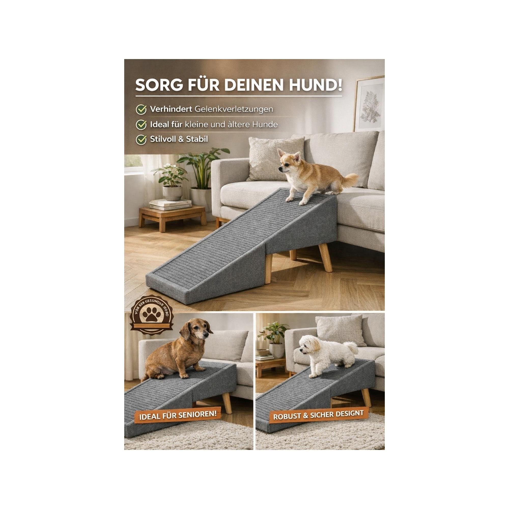 Rampa Plegable Para Perros, Gran Puf Multifuncional O Reposapiés (42 x 42 x 42 Cm) Para Perros Pequeños Y Grandes