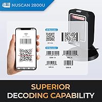 Vista 2 de Adesso NuScan 2800U Omnidireccional 2D Escáner de código de barras de escritorio USB
