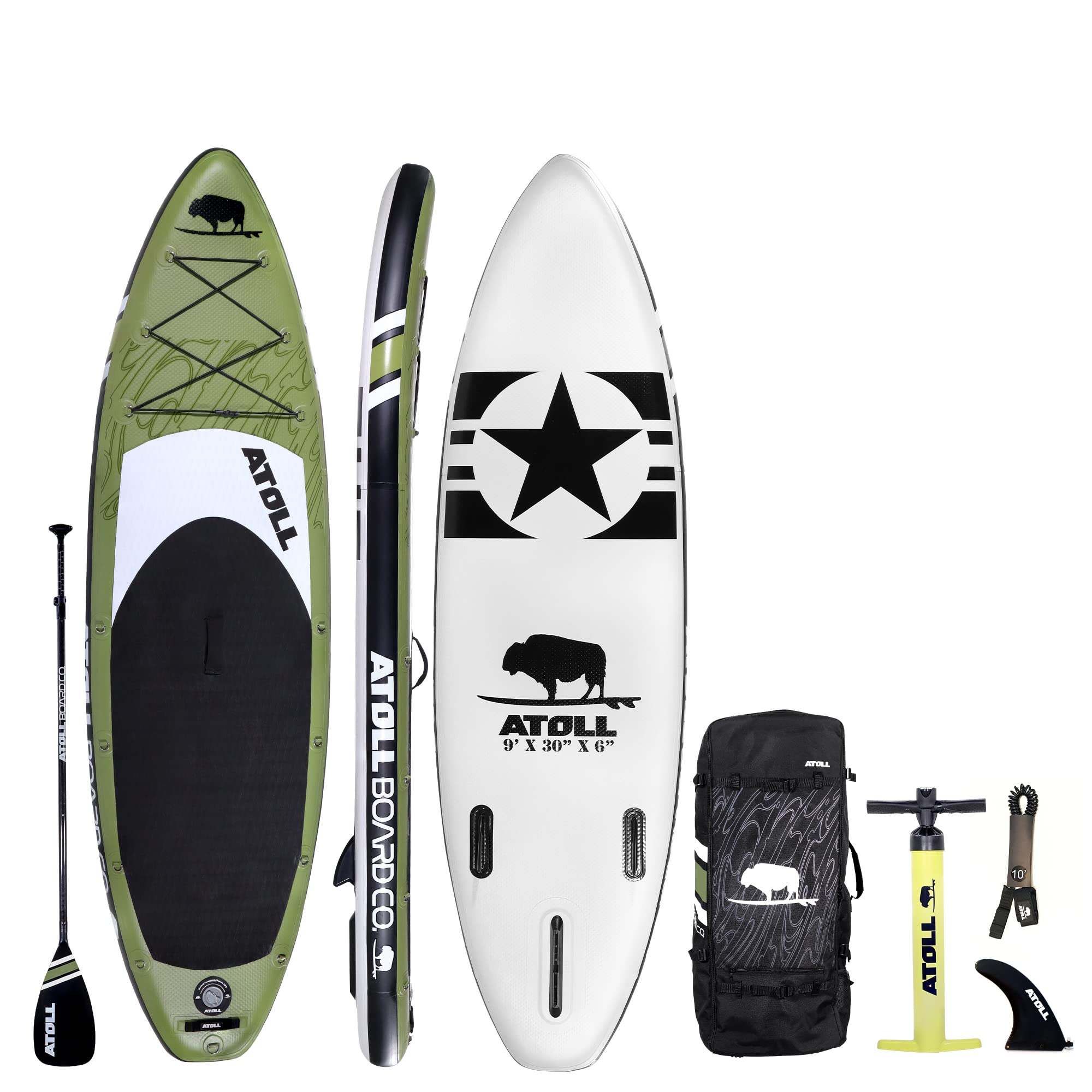 Atoll 11' Foot Inflatable Stand Up Paddle Board (6 Inches Thick, 32