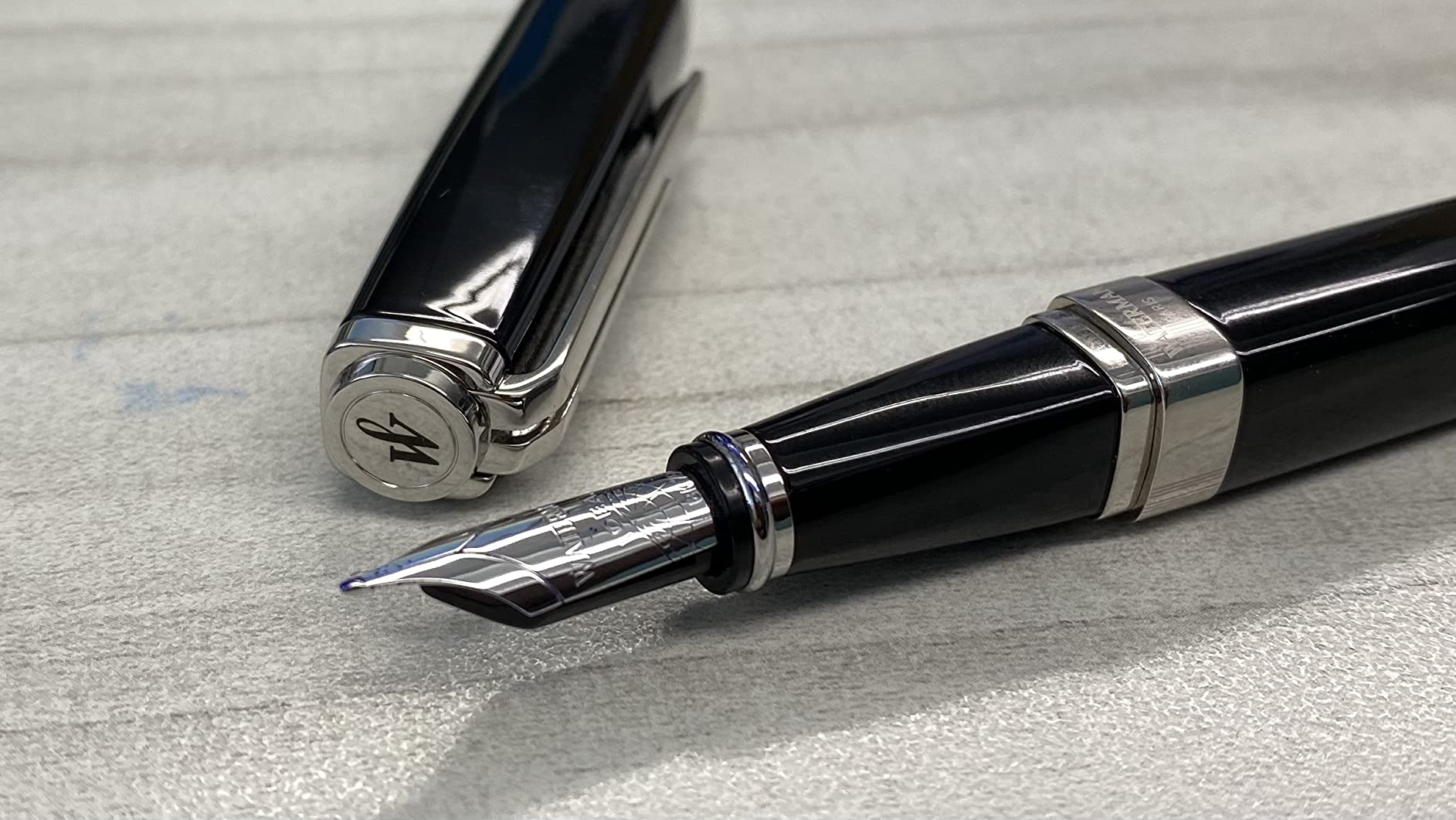 Waterman Exception Fountain Pen, Slim Black with 23k Gold