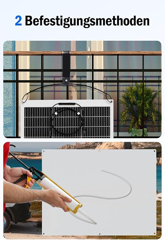 ECO-WORTHY 260W Flexibilis Napelem (2x130W) - Üvegszálas, 12BB Monokristályos, 23% Hatásfokú - Erkélyre, Lakóautóra, Hajóra, Kempingezéshez,