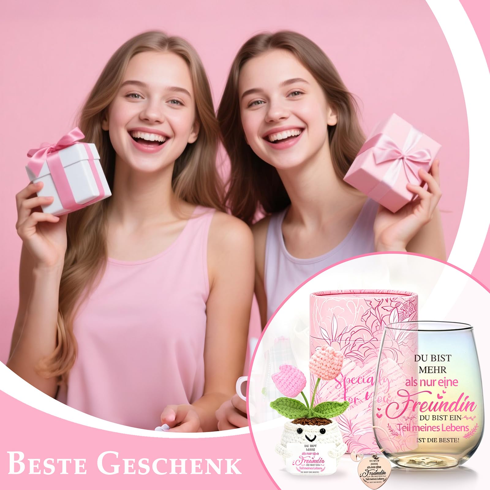 Arefen Geschenke für Frauen Freundin Weingläser Personalisierte Beste Freundin Geschenk Geburtstagsgeschenk für Frauen Adventskalender für… – Ansicht 6
