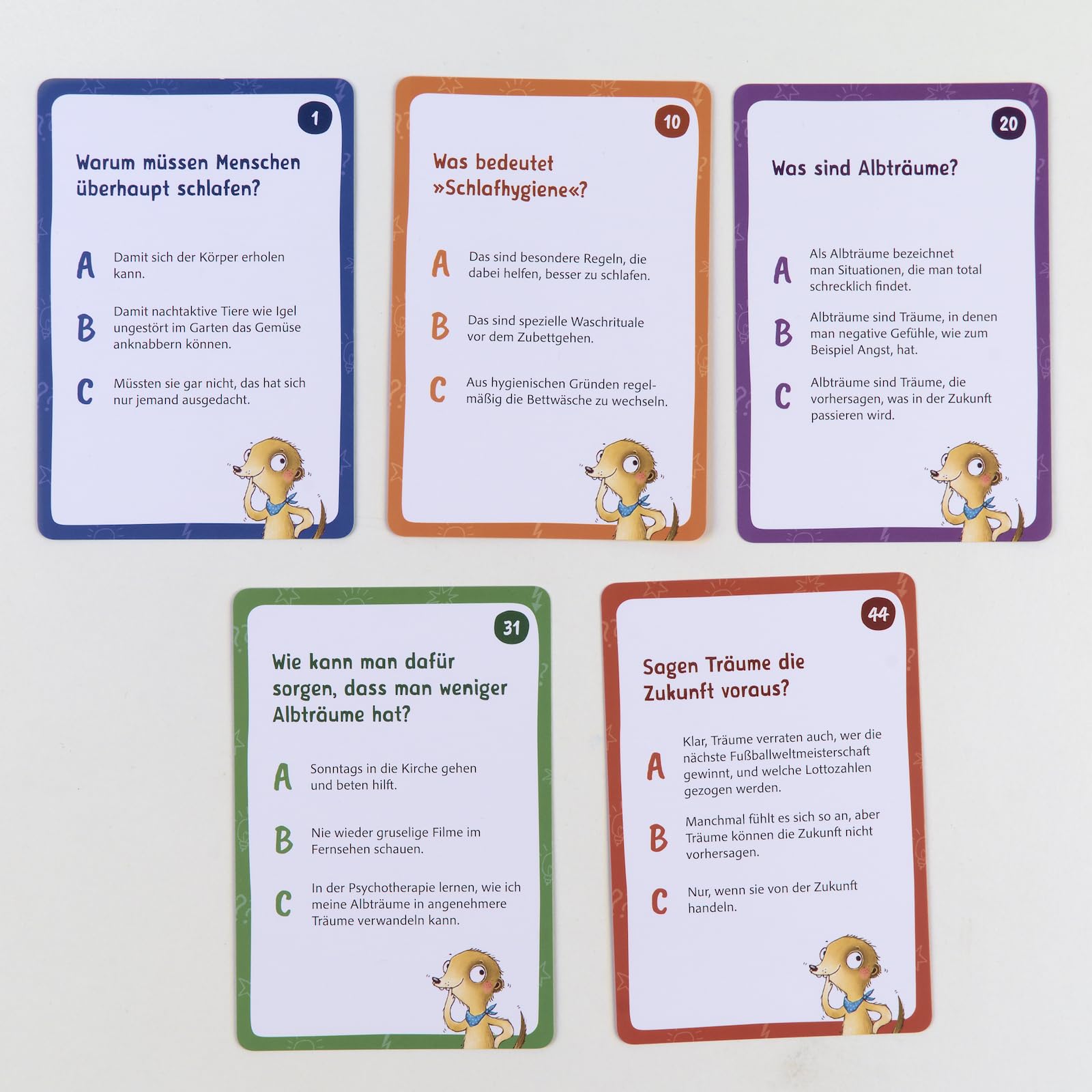 Wilbo weiß was über Schlaf und Albträume: Wissensquiz zur Psychoedukation in der Kinderpsychotherapie. 50 schlaue Fragen und wissenswerte Antworten. ... 9,8 x 14,3 cm (Beltz Therapiekarten)