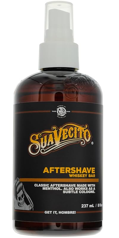Suavecito Pomade Pós-barba Whiskey Bar, frasco spray com bomba, 250 mL