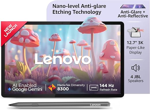 Lenovo Idea Tab Pro with Paper-Like Anti Glare 12.7" 3K 144 Hz Display &amp; Pen Plus (Matte Edition)| 12GB RAM, 256GB ROM|102...