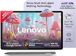 Lenovo Idea Tab Pro with Paper-Like Anti Glare 12.7" 3K 144 Hz Display & Pen Plus (Matte Edition)| 12GB RAM, 256GB ROM|10200mAh with 45W Charger|MediaTek Dimensity 8300|4 JBL Speakers