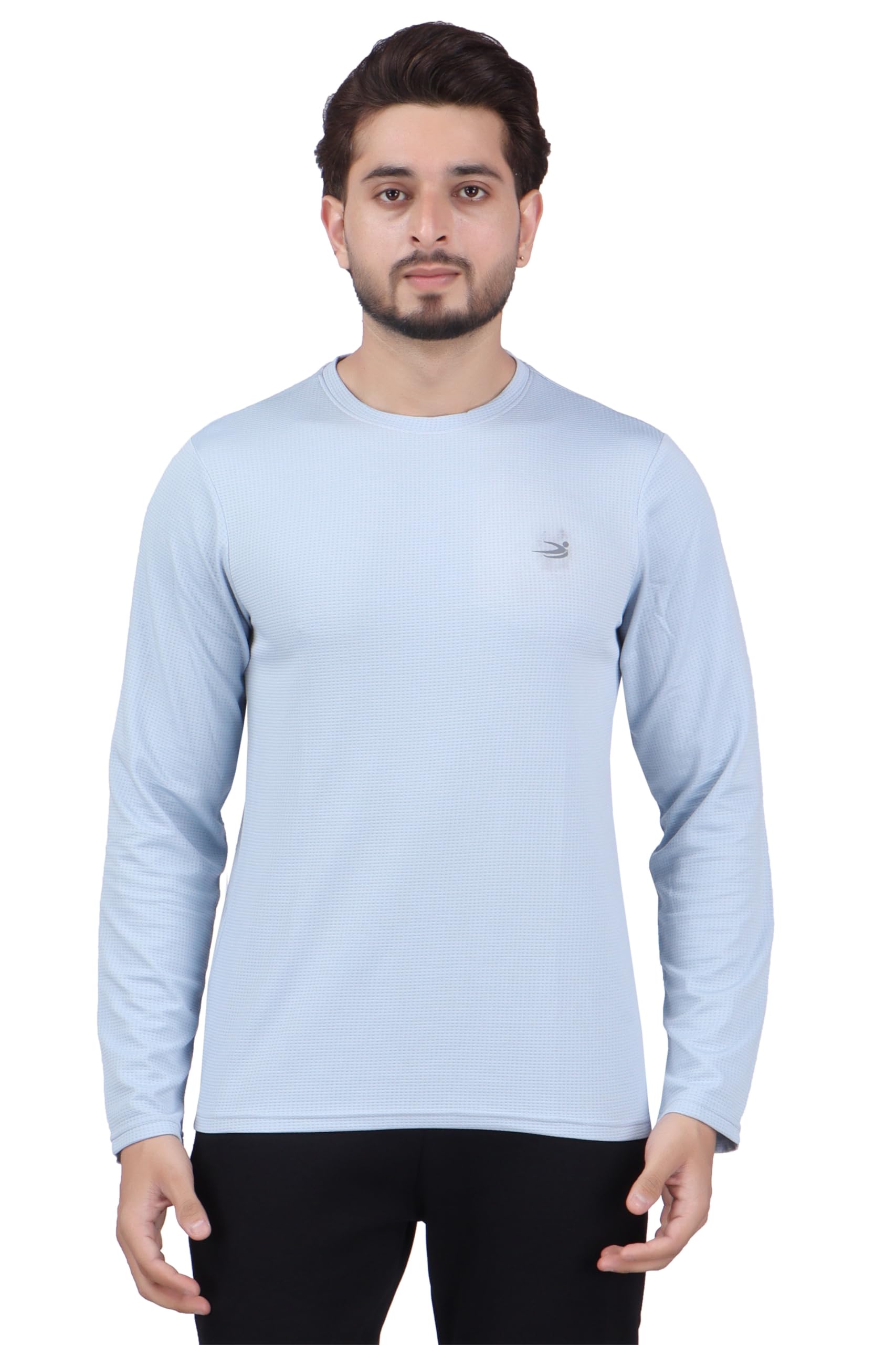 amazon brand - inkast Men Solid Regular Fit SleeveMax Gym Round Neck Waffle Full Sleeve Tee | Activeware T-Shirt | Gym & Training | Casual Wear-picture-30