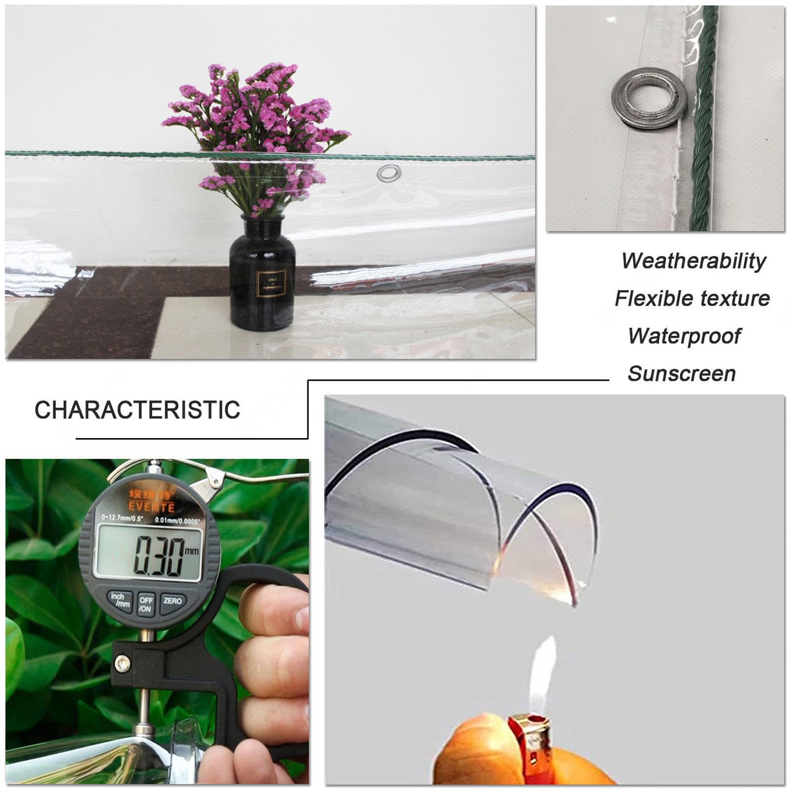 Transparente PVC Plane Mit Ösen – Wasserdicht, Wetterfest, Für Garten, Balkon & Als Zelteinsatz