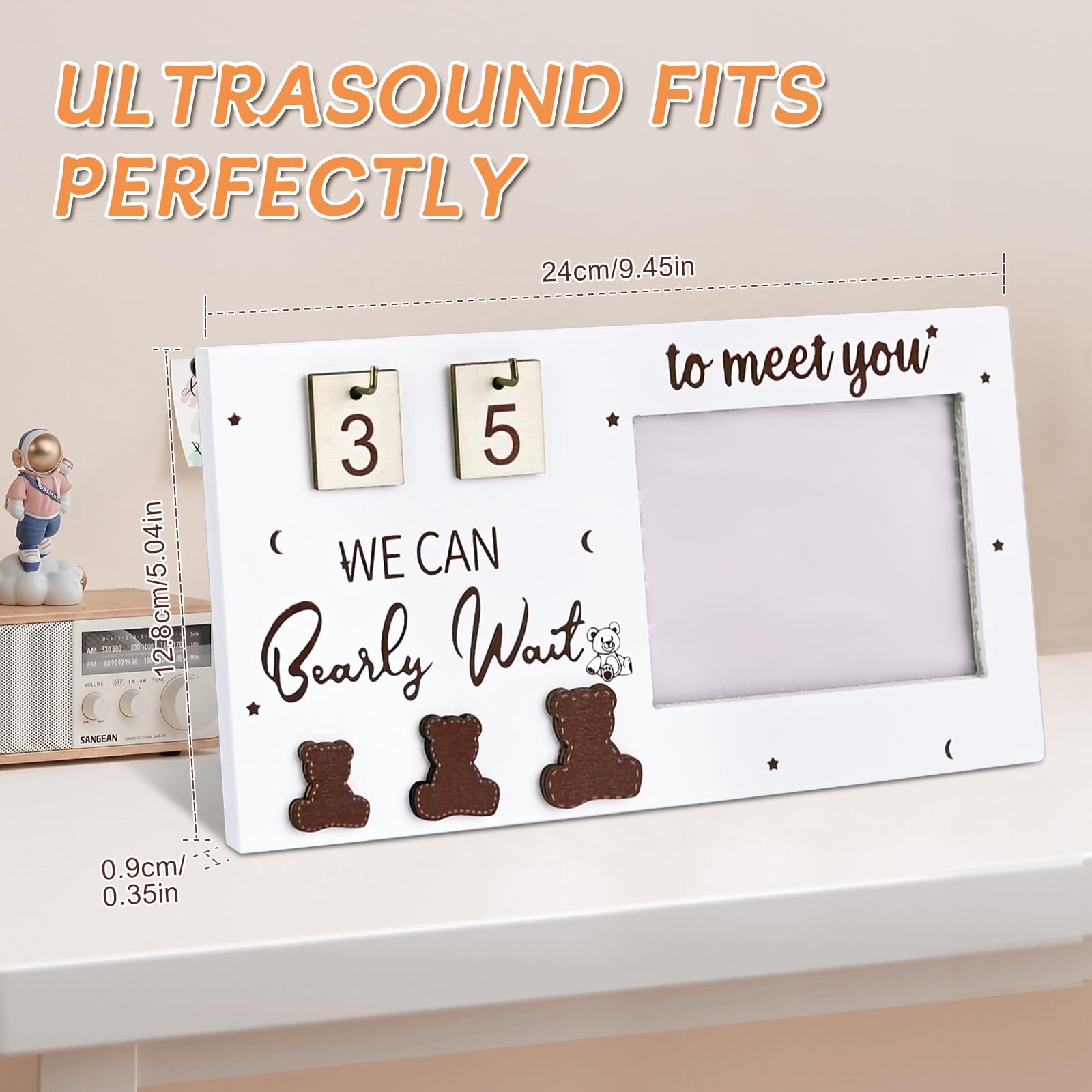 ROYUEXT Baby Ultrasound Photo Frame, Ultrasound Photo Frame with Countdown Weeks, Mum to be Gifts - Image 2