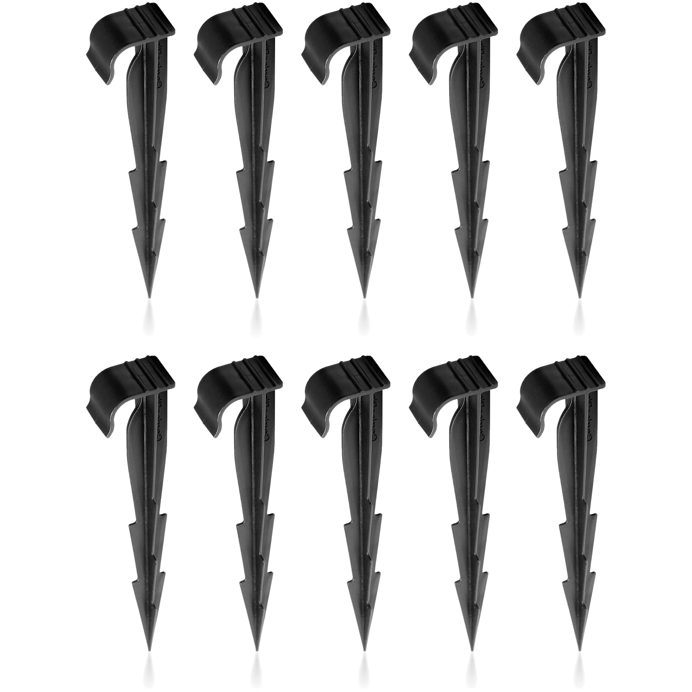 Garden Pegs - Pack of 10 WaterPEG 6.3" Ground Securing Pegs for Drip Irrigation Line System, Ground Stakes Anchors for Porous Soaker Hose Leaky Weeping Pipe - Strong and Secure Hold