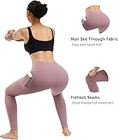 Vista 4 de Fengbay 3 Pack High Waist Yoga Pants with Pocket Leggings Tummy Control Workout Running Yoga Leggings for Women Negro