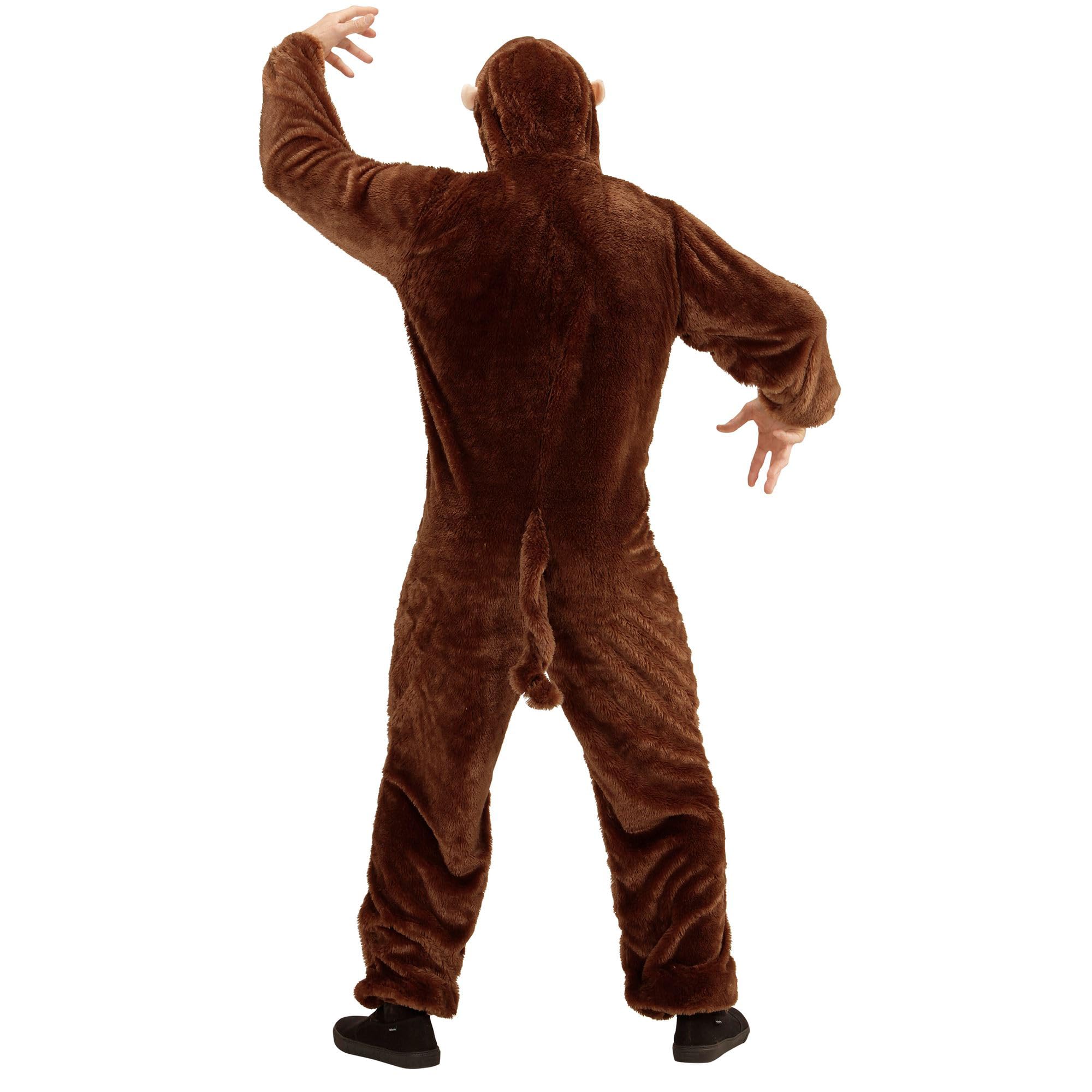 W WIDMANN MILANO Party Fashion - costume scimmia, tuta in peluche, costume da animale, scimpanzé, costumi in maschera