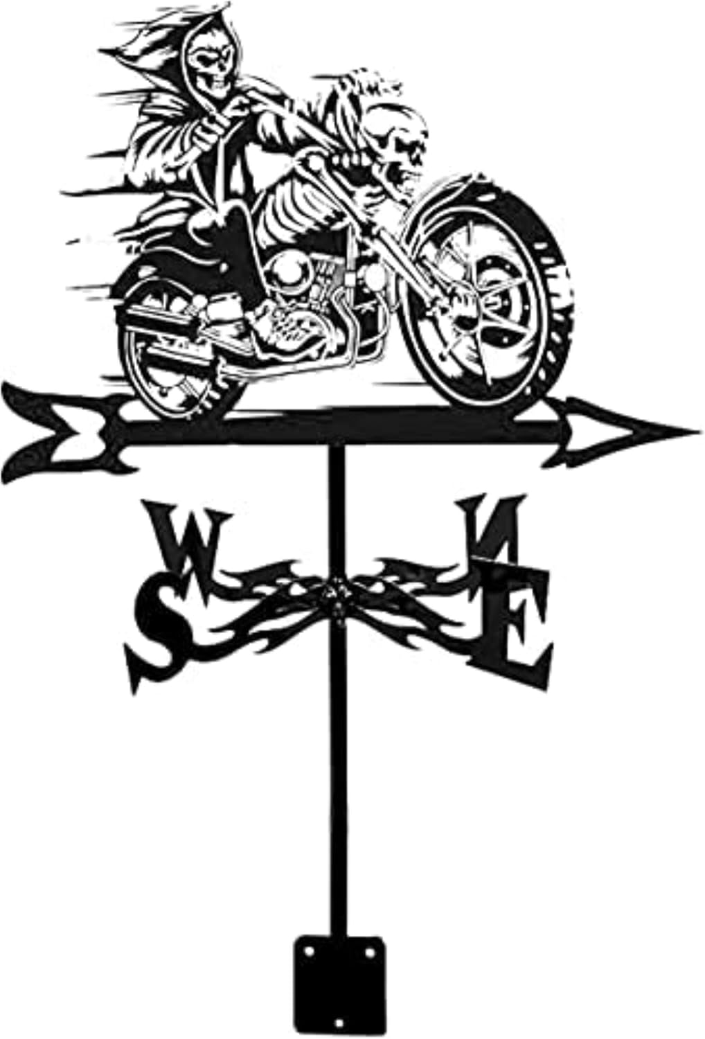 風見鶏 クレイジー オートバイ ステンレススチール 風見鶏 風向計 風見鶏 計測ツール 屋外用 ブラケット 装飾 クラフト用 (色