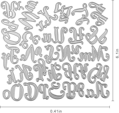 Miniatura 2 de Metal Capital - 26 troqueles de corte del alfabeto y minúsculas, 26 troqueles del alfabeto, plantillas en relieve, molde de plantilla para álbum de