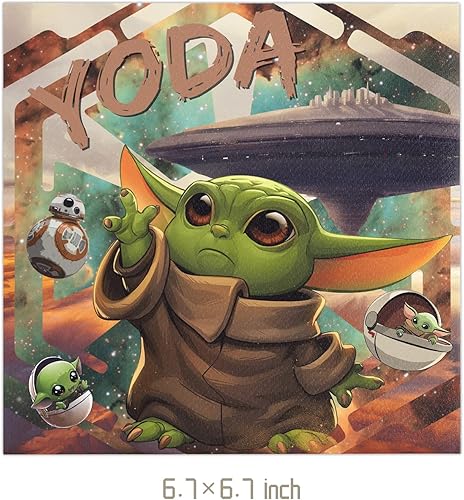 Miniatura 4 de Omto El paquete de 40 suministros de fiesta Baby Yoda incluye 20 platos 20 servilletas para decoración de fiesta Baby Yoda