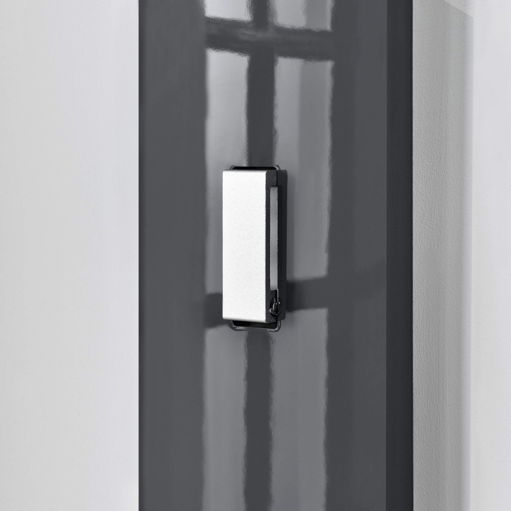 [en.casa] Wandgarderobe Hansnes 165 cm Grau mit 3 ausklappbaren Kleiderhaken Elegante Flurgarderobe Platzsparende Hakenleiste Garderobenpaneel Hochglanz