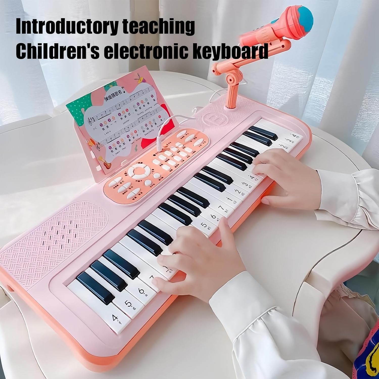 Kids Piano - 37 Key Rechargeable Musical Instrument, Toy Keyboard with Microphone, 2 Play Modes for Learning and Performance, Educational Music Tool, for Christmas Birthday
