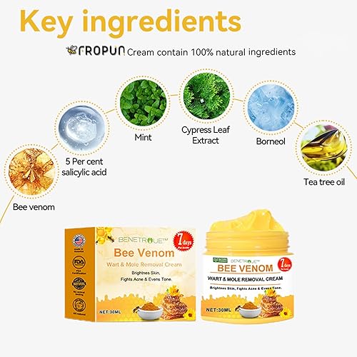 Miniatura 8 de Beneture Bee Venom Crema de eliminación de piel, crema reparadora de máxima fuerza, crema profesional de eliminación y reparación de veneno de abeja