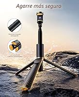 Vista 3 de Trípode para teléfono y selfie stick con control remoto, portátil, ligero para grabación de video y vlog, trípode extensible para viajes compatible