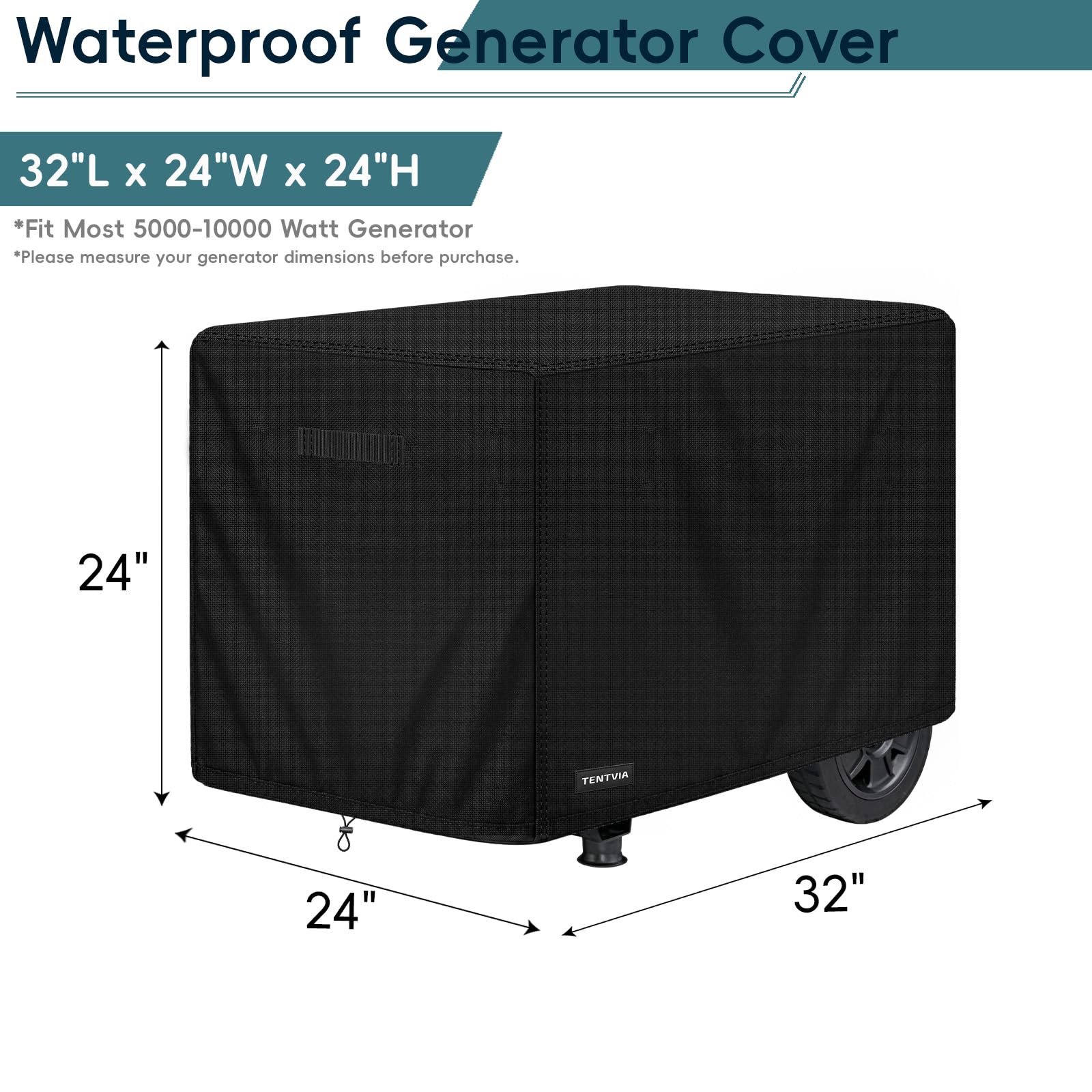 Nuevo modelo 2025: cubierta para generador de exteriores de 32 x 24 x 24 pulgadas, tela Oxford 600D resistente, protección a prueba de polvo e impermeable para generadores, adecuada para la mayoría de