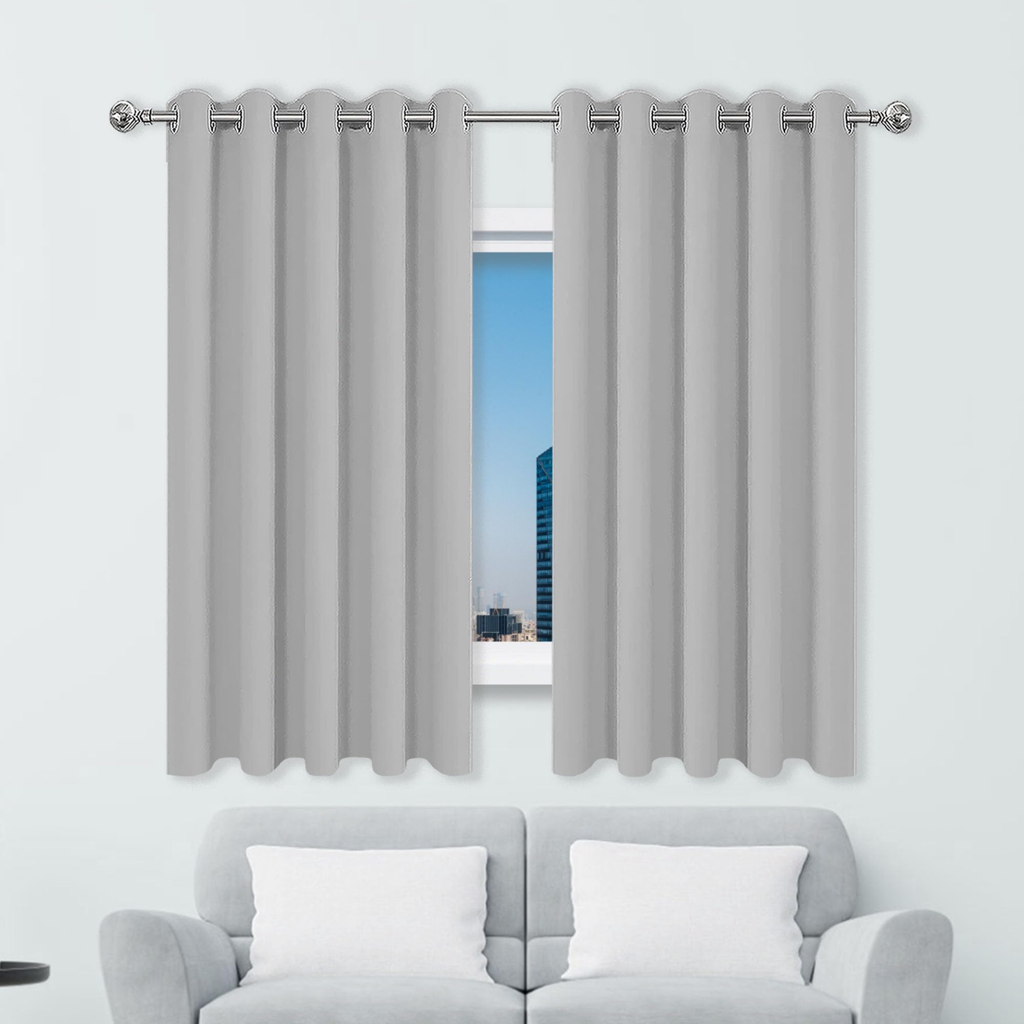 Verdunklungsvorhänge Gardinen mit Ösen 180 x 205 cm Dicke Thermogardine Kälteschutz Warm Vorhänge Schlafzimmer Vielen Farben Und Größen für Jedes Fenster, Hellgrau