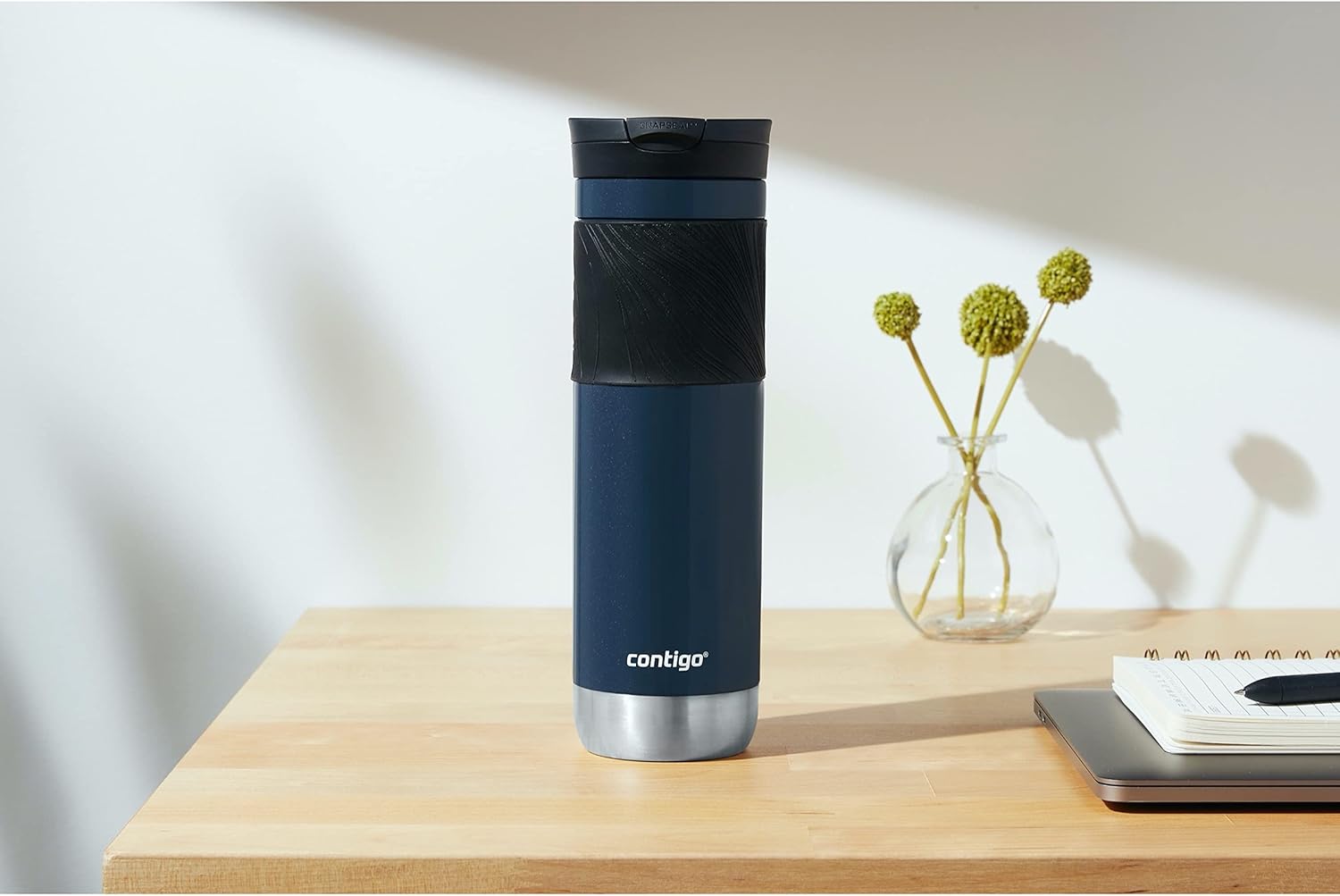 Contigo Byron Insulated Stainless Steel Travel Mug with Leak-Proof Lid, 24oz, Reusable Coffee Cup or Water Bottle, BPA-Free, Long-lasting ThermoLock Insulation, Midnight Berry