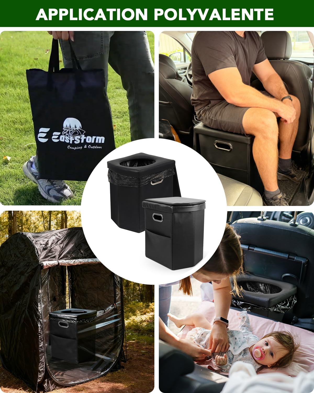 E EASTSTORM Toilette Portable Camping Car, Pot de Chambre Adulte