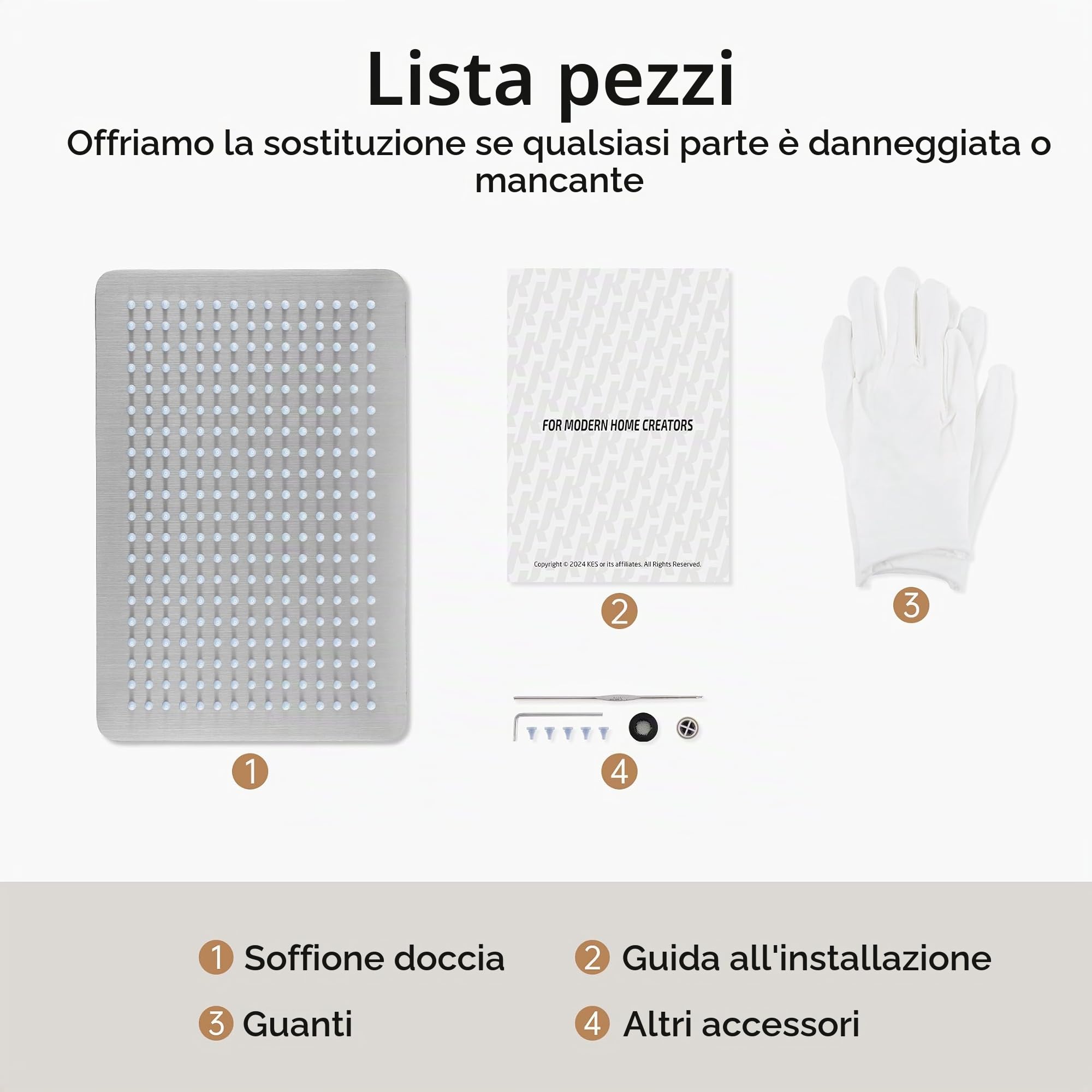 KES Doccia Soffione TUTTI Acciaio inossidabile 18/8 Grande Soffione Doccia Docce Fisse 30x20CM Doccia a Pioggia Soffione Doccia Regolabile Alta Pressione Spazzolato, J215S12F25-BS