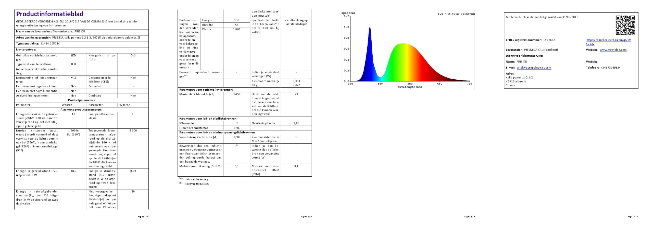 LEDKIA LIGHTING Bañador de Pared LED 18W IP65 100cm Enlazable WALL WASHER 5000K Blanco Frío