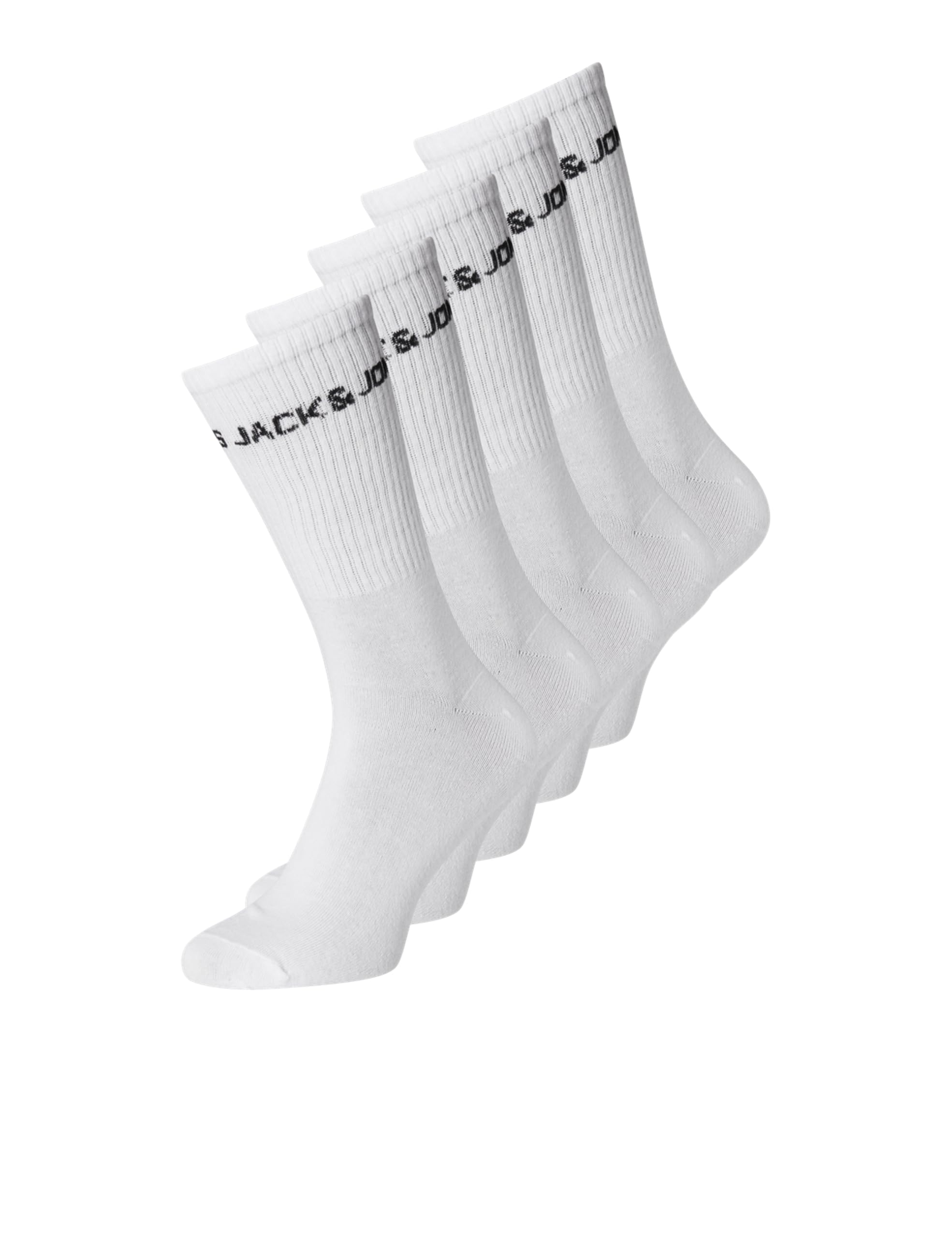 Jack & Jones Tennis Socks - 5 Pack - White - Cotton Blend