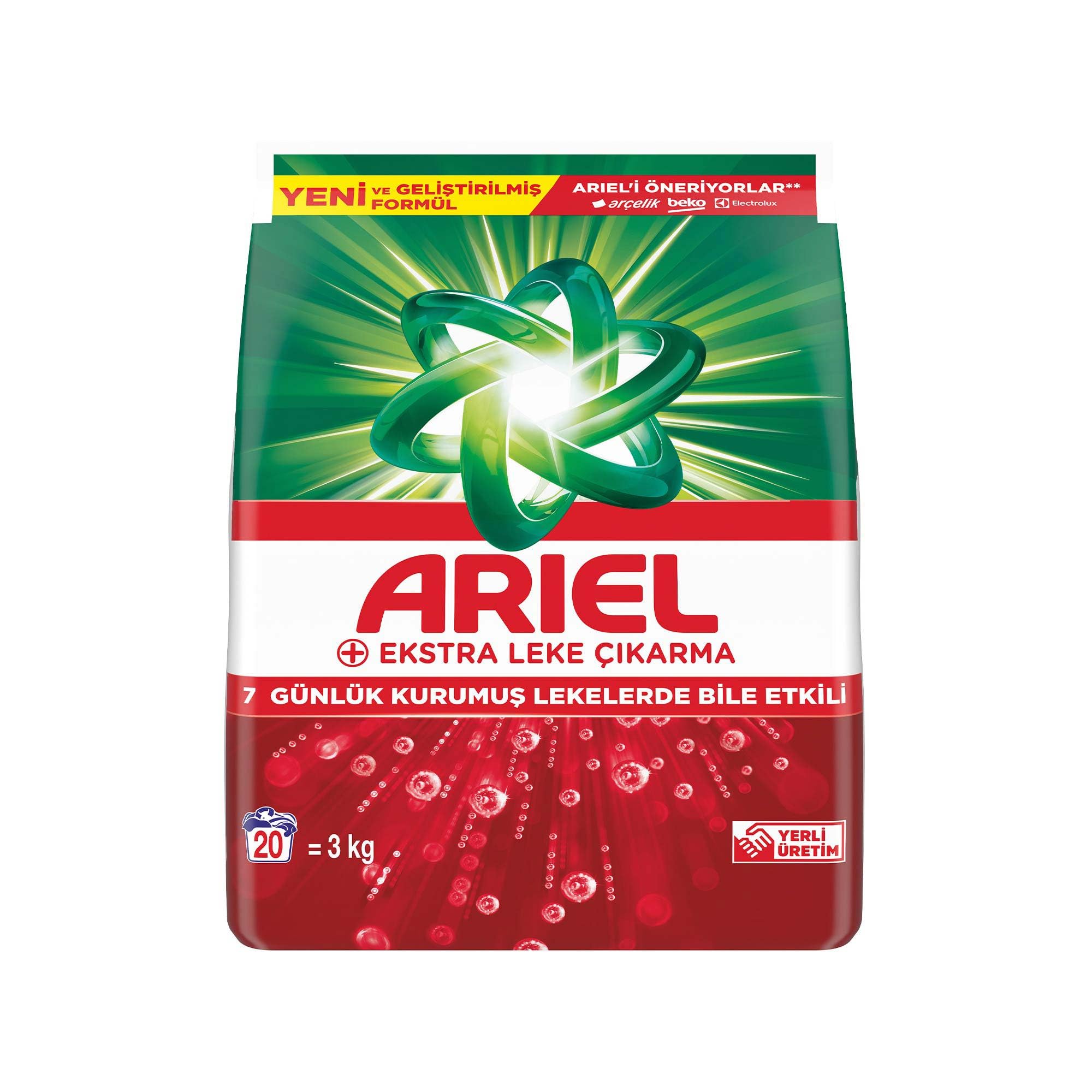 Ariel Ekstra Leke Çıkarma Toz Çamaşır Deterjanı 3 Kg 20 Yıkama