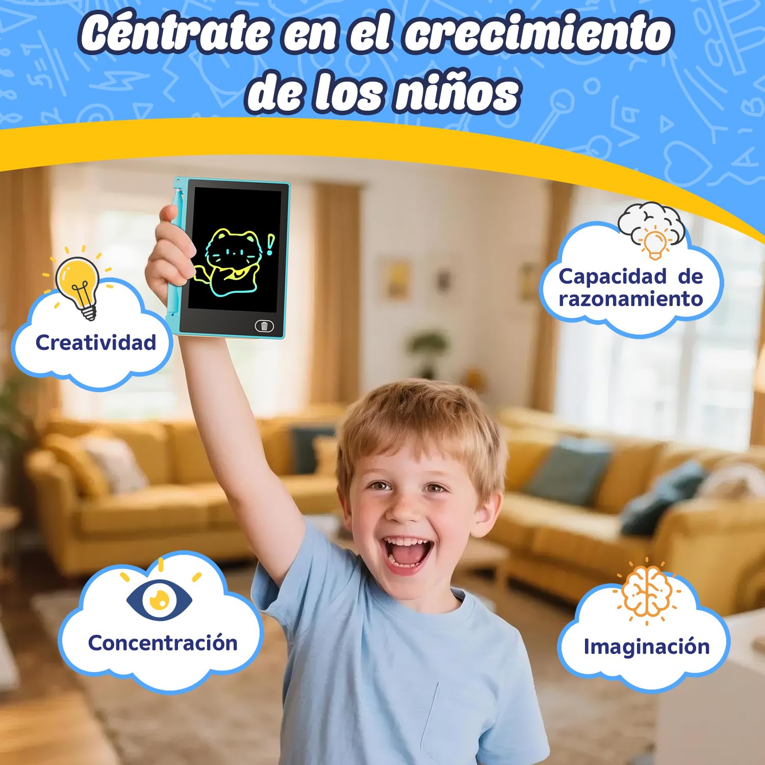 24 Piezas Tableta Escritura LCD, Electight 4.5 Pulgadas Infantil Tableta de Graffiti de Colores para Niños 3~12 Años, Colorida Pizarra Tableta Electrónica con Gancho, Juguete para Vuelta Cole — view 2