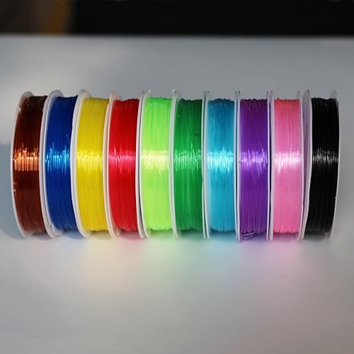 10 piezas de 0.024 in (0.024 pulgadas) mosca atado costilla redonda larvas ninfa ninfa ninfa cuerpo elástico transparente hilo de atado de moscas