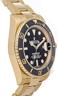 Rolex Submariner Black Dial 18K Yellow Gold Oyster Bracelet Automatic Men's Watch 116618BKSO