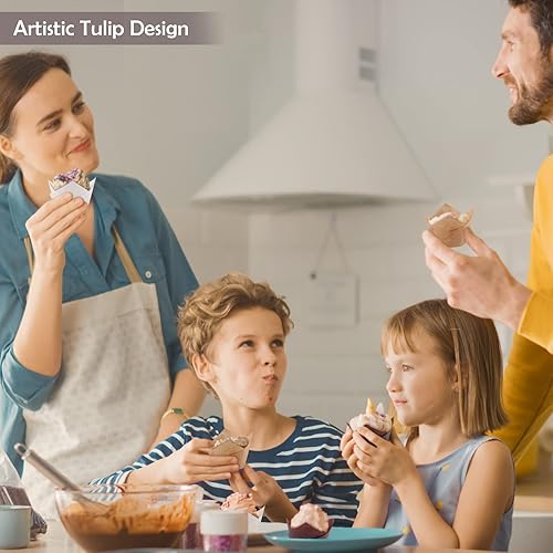 Miniatura 4 de Aodaer 240 piezas de mini tulipanes para hornear muffins, fundas para magdalenas, soportes para tazas para hornear, para bodas, cumpleaños, baby
