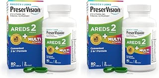 PreserVision AREDS 2 + Multivitamin,#1 Eye Doctor Recommended Brand,2-in-1 Eye Vitamin with Lutein,Zeaxanthin,Zinc,and Vitamin C,D & E,80 Softgels,(Pack of 2)