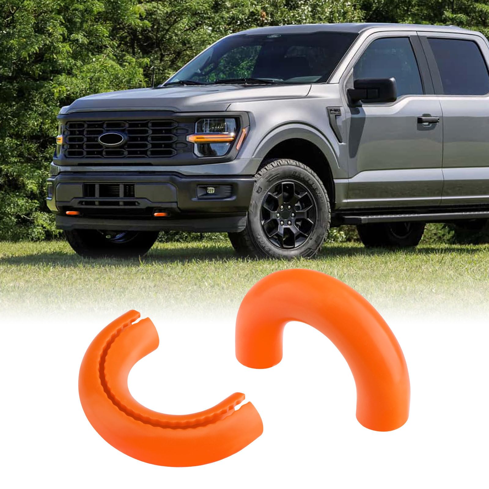 Tow Hook Covers for Ford F150 2004-2025 Bronco Base/Big Bend/Outer Banks 2021-2025 Compatible with Toyota Tundra Accessories 2017-2021|(Bright Orange).