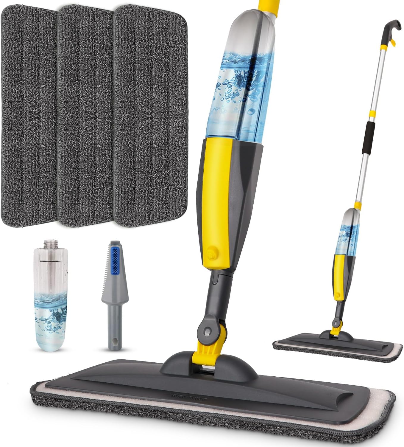 Mops for Floor Cleaning, Spray Mop with 400ml Refillable Bottle and 3 Replacement Pads Dry Wet Floor Household or Commercial Hardwood Laminate Tile Ceramic