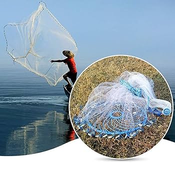 Amazon | CeRui アメリカの 漁網 キャスト ネット 投網 手投げ網