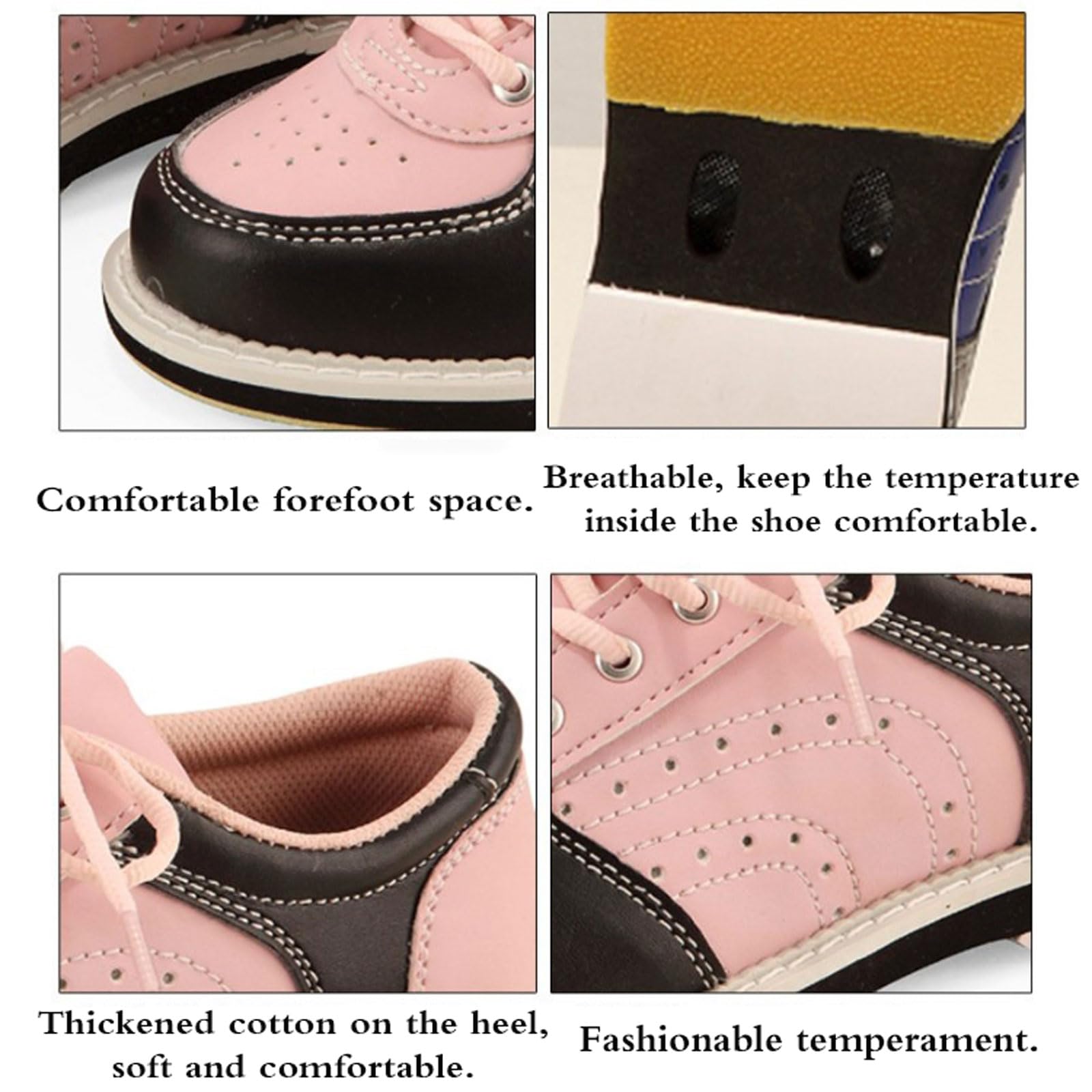 Zapatos de Bolos para Exteriores,Zapatos de Bolos Unisex Adulto,Zapato de Bolos jóvenes,Zapatos de Bolos Interiores,Resistente Desgaste,Transpirable,para Hombres,Mujeres,Adultos,Negro