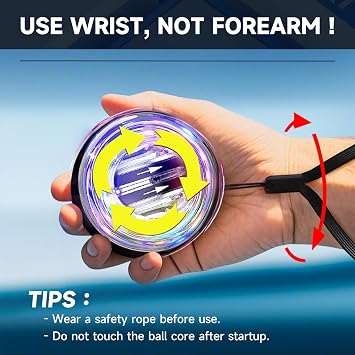 XMALL Wrist Gyro Ball, Torque Ball Hand Exerciser, Forearm Strengthener