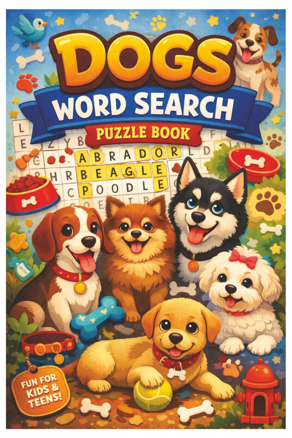 Dog Lovers Word Search Puzzle Book: A Fun Canine-Themed Word Search Book with Dog Breeds, Puppy Words, and Brain-Boosting Puzzles